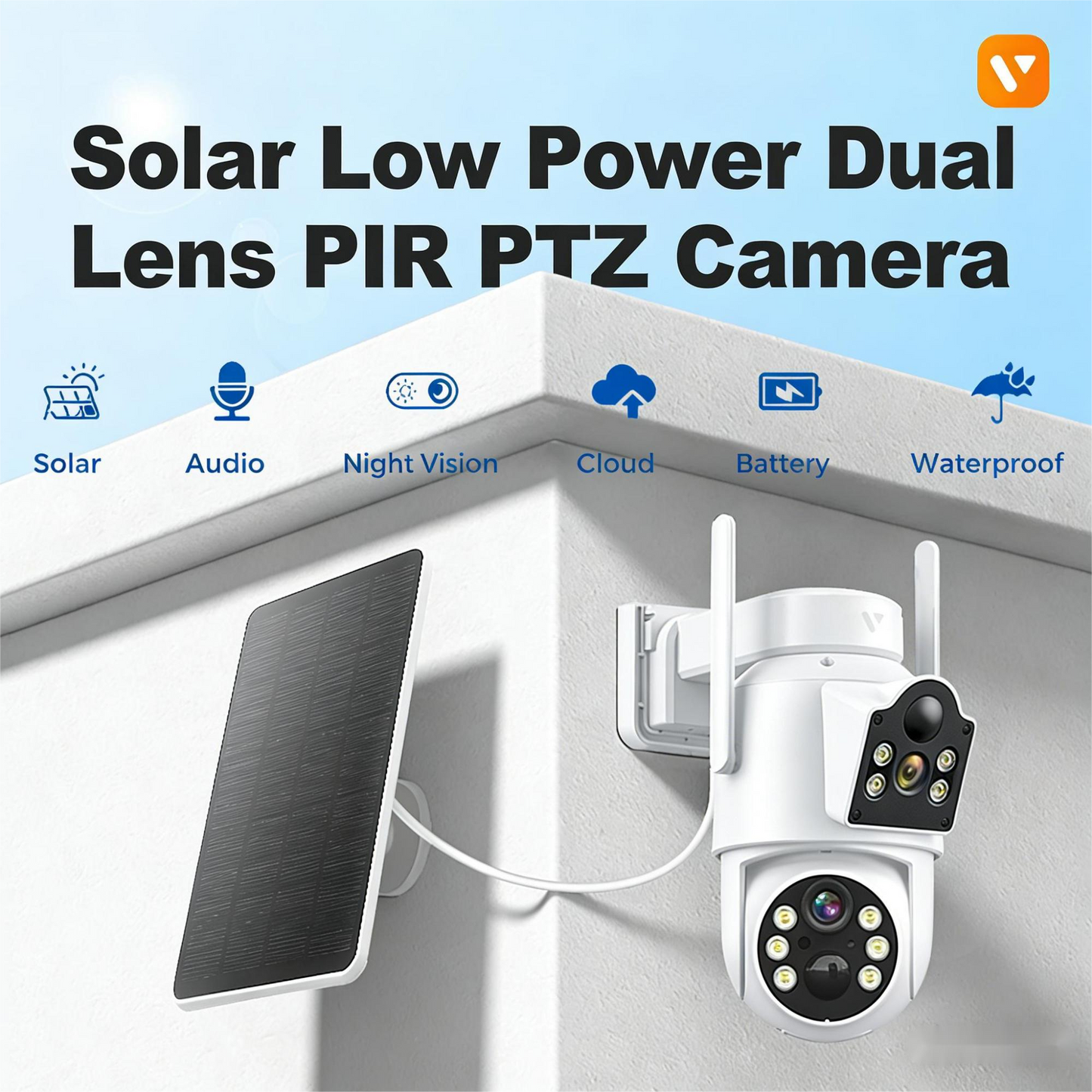 Outdoor Dual-Cam Camera with PTZ Lens Control