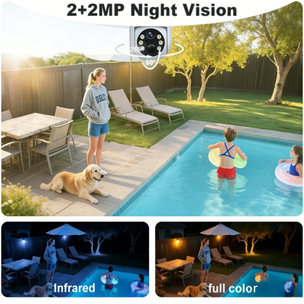 Outdoor Dual-Cam Camera with PTZ Lens Control