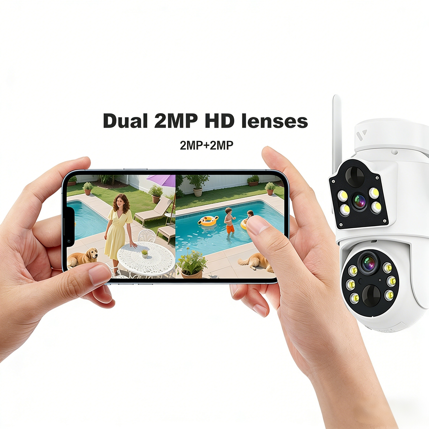 Outdoor Dual-Cam Camera with PTZ Lens Control