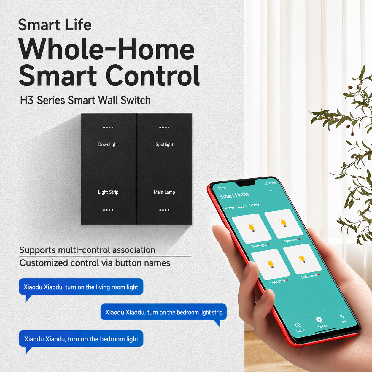 ZigBee Smart Switch (Zero-Live Version) , D3-KG4 (Two-Four Switch)
