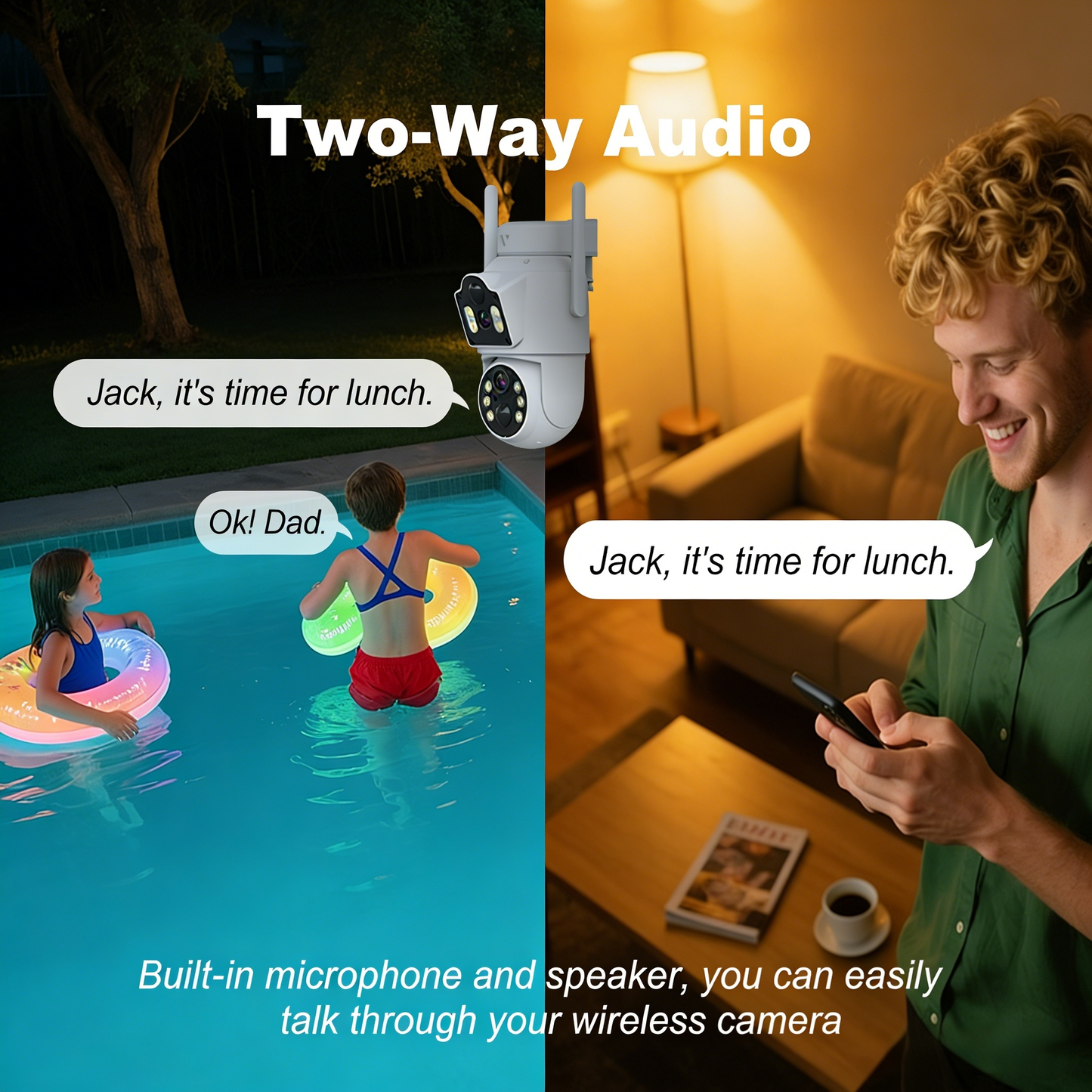 Outdoor Dual-Cam Camera with PTZ Lens Control