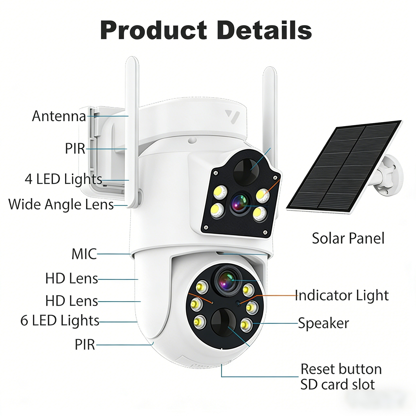 Outdoor Dual-Cam Camera with PTZ Lens Control