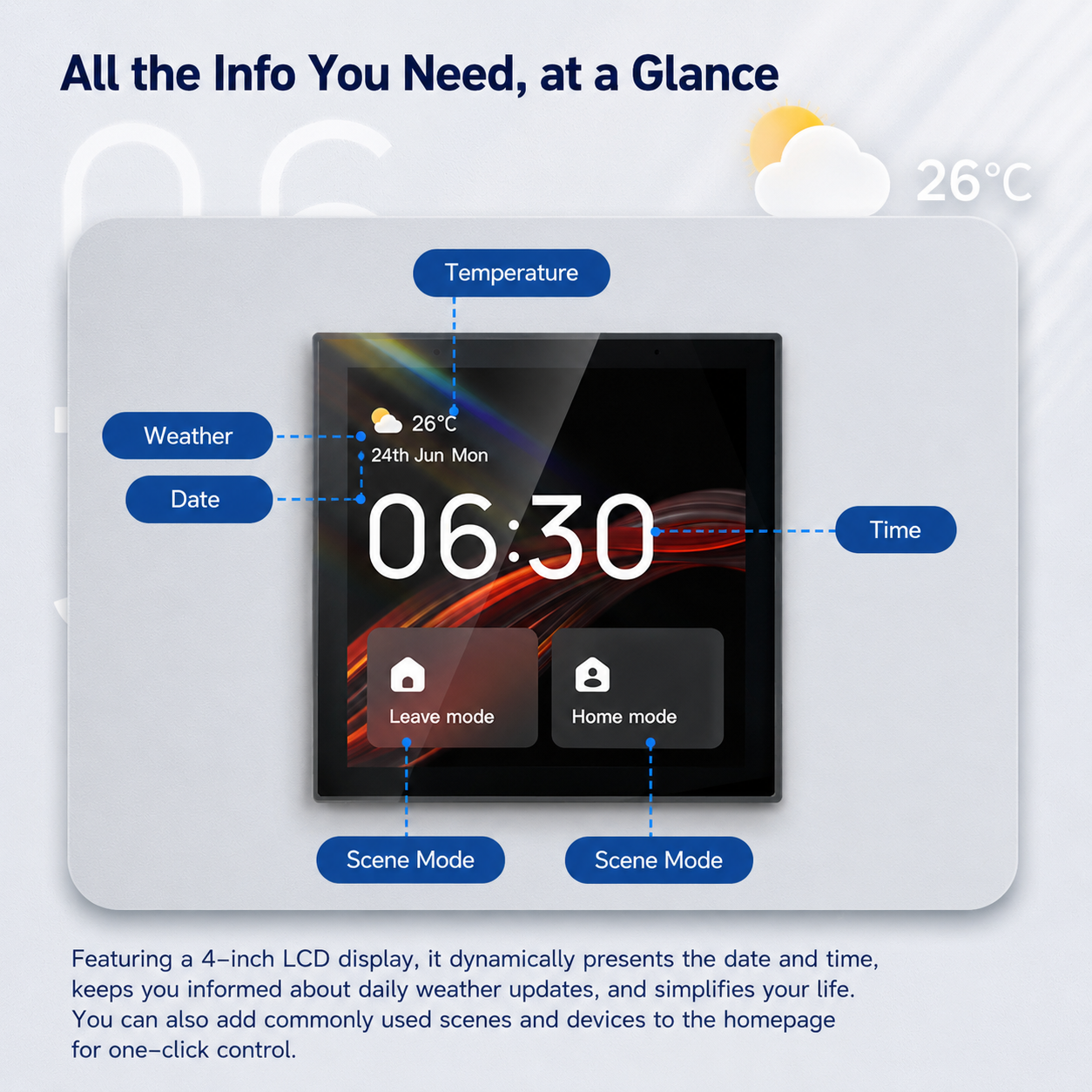 4-inch Central Control Screen, AISpeaker C8