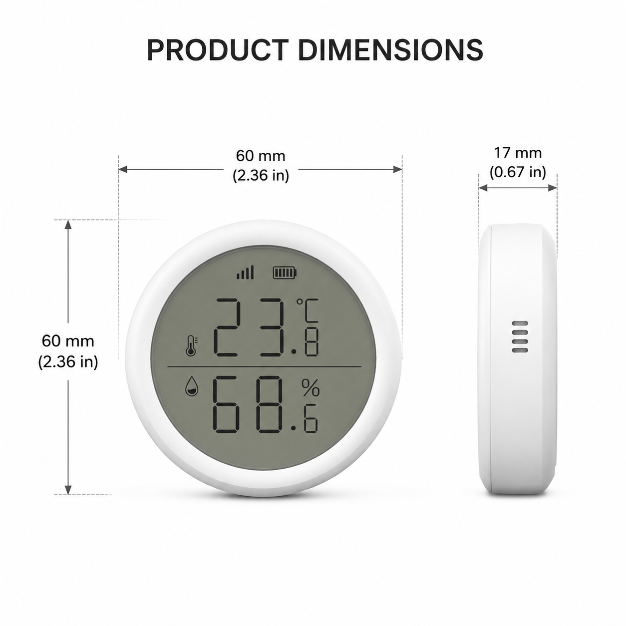 Smart Zigbee Temperature & Humidity Sensor with LCD Display