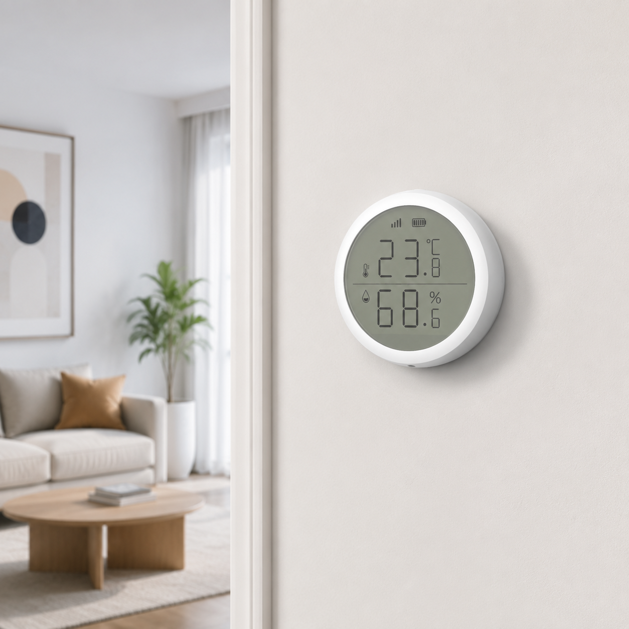 Smart Zigbee Temperature & Humidity Sensor with LCD Display